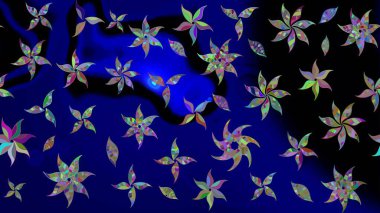 Küçük çiçekte güzel bir desen. Moda baskıları için zarif bir şablon. Motley illüstrasyonu. Küçük renkli çiçekler. Çiçekli bahar çiçekleri.