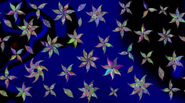 Chichi 'nin kumaş kalıbını çiz. Çiçek deseni. Raster illüstrasyonu. Düz Çiçek Elementleri Tasarımı. Renkli Bahar Teması çizim şablonu.