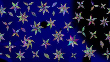 Güzel kumaş deseni. Raster illüstrasyonu. Çiçekler, dallar, bitkiler ve çiçekler. El çizimi.