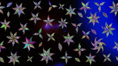 Suluboya tarzında siyah renkte çiçekler. Raster illüstrasyonunda çiçek deseni çizimi.