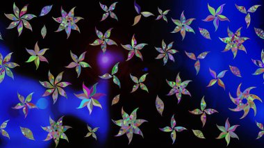 Arkaplan dokusu, duvar kağıdı, çiçek temalı siyah renkler. Kabile sanatı boho baskısı, klasik çiçek arkaplanı. Soyut etnik raster çizim kalıbı.