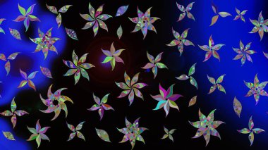 Elle boyanmış suluboya resim çizimleri, çiçekler ve bitkiler. Siyah renkte çiçekler.