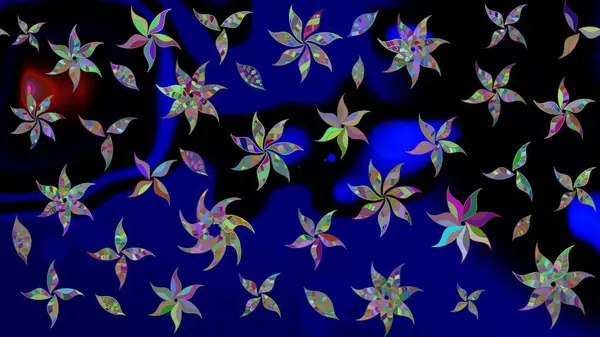 Raster illüstrasyonu. Robot resim. Küçük çiçekte sevimli çiçek deseni var..