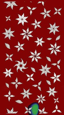 Sevimli çiçek raster deseni. Düz Çiçek Elementleri Tasarımı. Sketch Colour Spring Theme eskiz kalıbı. Kırmızı renkte çiçekler.