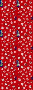 Sevimli çiçek raster deseni. Kırmızı renkte çiçekler. Renkli Yaz Temalı eskiz kalıbı. Düz Çiçek Elementleri Tasarımı.