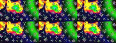 Çiçek yeşili eskiz deseni. Klasik taslak çizimi. Raster çiçek izi..