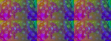 Güzel kumaş deseni. El çizimi. Raster illüstrasyonu. Çiçekler, dallar, otlar ve çiçekler.