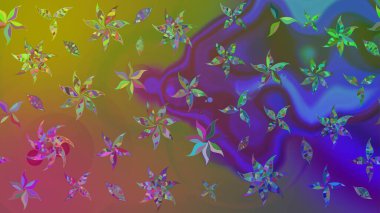 Küçük çiçekteki sevimli çiçek deseni. Raster illüstrasyonu. Güzel kumaş deseni. Güzel karalamalı çiçek deseni çiz..