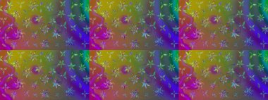 Renkli Bahar Teması eskiz kalıbı. Düz Çiçek Elementleri Tasarımı. Yeşil renkli çiçekler. Sevimli çiçek raster deseni.