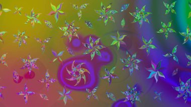 Suluboya çizim kalıbı. Moda baskısı. Raster illüstrasyonu. Eski model. Dekorasyon ve tasarım için güzel bir desen. Çiçeğin suluboya çizimlerinin zarif deseni.