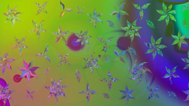 Küçük çiçekteki sevimli çiçek deseni. Yeşil renkte çiçekler.