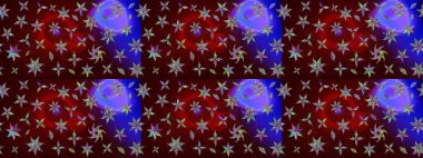 Miles Fleur, süslü püslü bir süs. Raster illüstrasyonu. Eski usul. Eskiz geçmişi. Tomurcukları papatya çiçekleri olan sevimli bir çiçek deseni. Kumaş, tekstil ve duvar kağıdı baskısı için..