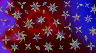 Küçük çaplı çiçeklerdeki basit şirin desenler. Tekstil veya kitap kapakları, imalat, duvar kağıtları, baskı, hediye paketi ve yapıştırma kitabı için çiçek eskizi geçmişi. Raster illüstrasyonu.