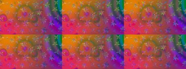 Raster illüstrasyonu. Çiçek desenli çizim. Asya tekstil tarzında. Güzel kumaş deseni. Renkli Bahar Teması eskiz kalıbı. Düz Çiçek Elementleri Tasarımı.