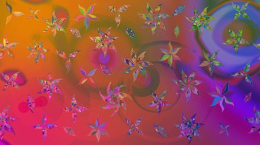 Çizim kalıbı. Hint süsü. Renkli süs kenarı. Çiçek duvar kağıdı. Raster illüstrasyonu. Kahverengi renklerde.