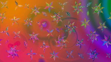 Turuncu renkli çiçek desenli çizim, el yapımı papatyalar, papatyalar. Tekrarlayan çiçek arkaplanı, zarif turuncu çiçek duvar kağıdı.