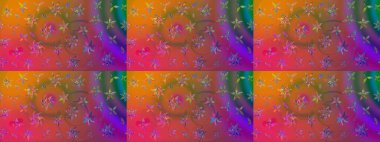 Çiçekli karalama şeklinde Raster çiçek deseni. Raster illüstrasyonu. Yumuşak, bahar çiçekleri kahverengi renklerde.