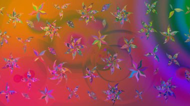 Kahverengi çiçekli eskiz deseni, suluboya çiçek deseni, sevimli çiçek, duvar kağıdı, kart veya kumaş için fayanslı. Raster - stok.