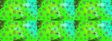 Küçük çiçekteki sevimli çiçek deseni. Raster illüstrasyonu. Yeşil renkte çiçekler.