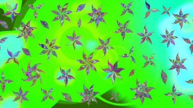 Çiçekli yeşil renkte bir çiçek deseni çiz. Suluboya tarzında yeşil renkte çiçekler.