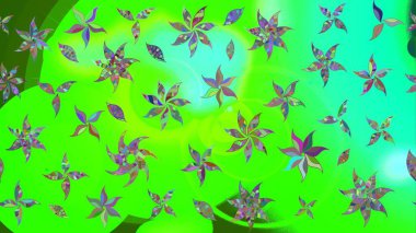 Vadinin yeşil renkli çiçekleri. Raster çiçek desenleri çiziyor..