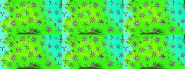 Raster illüstrasyonundaki çiçek desenli çizim. Suluboya tarzında yeşil renkte çiçekler.