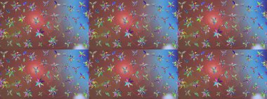 Çocuk stili. Renkli Bahar Teması eskiz kalıbı. Çiçekli eskiz arkaplanı. Düz Çiçek Elementleri Tasarımı.