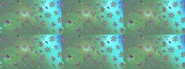 Sevimli küçük çiçek desenle. Raster resim. Çiçek desenli çiçek ve yaprakları ile.