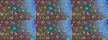 Raster illüstrasyonu. Şirin karalamalı çiçek desenli çizim. Eskiz tarzı kahverengi renklerde. Raster illüstrasyonu. El yapımı çiçek ve bitki koleksiyonu.