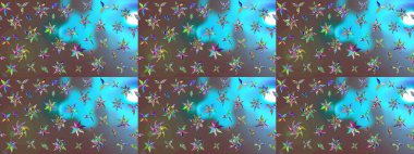 Raster illüstrasyonu. Çiçek deseni. Kahverengi renkli çiçekler. Kahverengi renkte çiçek eskizi. Şatafatlı bahar bahçesi dokusu.