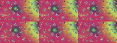 Çiçek ve yapraklı karalama şeklinde Raster çiçek deseni. Yumuşak, pembe renkte bahar çiçekleri. Raster illüstrasyonu.