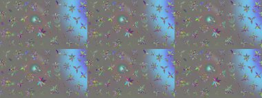 Düz Çiçek Elementleri Tasarımı. Renkli Bahar Teması eskiz kalıbı. Gri renkli, zarif çiçek buketli suluboya. Raster illüstrasyonu.