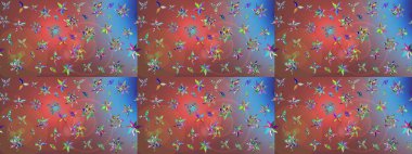 Küçük renkli çiçekler. Çiçekli bahar çiçekleri. Motley illüstrasyonu. Küçük çiçekte güzel bir desen. Moda baskıları için zarif bir şablon.