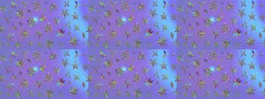 Eski usul küçük çiçekli şirin bir eskiz deseni. Kumaş, duvar kağıdı ve kağıt üzerine baskı yapmak için gelişen arka plan. Moda arka planında parlak buketler. Raster illüstrasyonu.