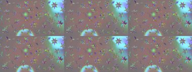 Renkli Yaz Temalı eskiz kalıbı. Düz Çiçek Elementleri Tasarımı. Gri renkli çiçekler. Çiçekli retro deseni çiz.