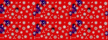 Çiçekli karalama şeklinde Raster çiçek deseni. Nazik, narin çiçek arkaplanı. Kırmızı renkte çiçekler.