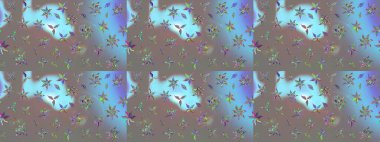 Çiçekli karalama şeklinde Raster çiçek deseni. Gri renkli çiçekler. Nazikçe, güzel çiçek arkaplanı..