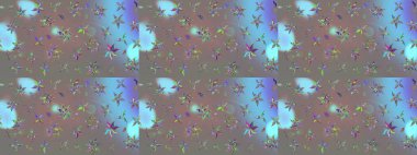 Raster illüstrasyonundaki çiçek desenli çizim. Suluboya tarzında gri renkte çiçekler.