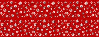 Raster illüstrasyonundaki çiçek desenli çizim. Kırmızı renkte çiçekler. Renkli Bahar Teması eskiz kalıbı. Düz Çiçek Elementleri Tasarımı.