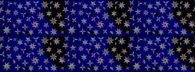 El çizimi. Raster illüstrasyonu. Çiçekli, yapraklı, çiçek desenli çizim..