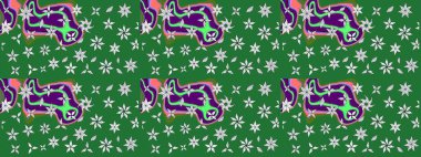 Güzel kumaş deseni. Küçük çiçekteki sevimli çiçek deseni. Raster illüstrasyonu. Güzel karalamalı çiçek deseni çiz..