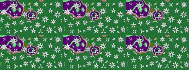 Karalama çiçekleri çizim kalıbı. Sanat, çiçeklere ilham verir ve arka plan bırakır. Yeşil el çizimi desen. Raster deseni.