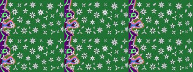 Sketch Floral Pattern in Raster illustration. Fancy fabric pattern. Colour Spring Theme sketch pattern Background. Flat Flower Elements Design.