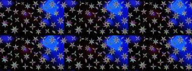 Raster illüstrasyonu. Çizim kalıbı. Ultraviyole kumaş deseni. Organik motif arkaplanı.