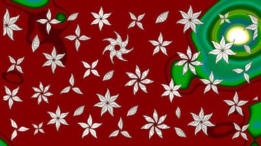 Suluboya tarzında kırmızı renkte çiçekler. Raster illüstrasyonunda çiçek deseni çizimi.