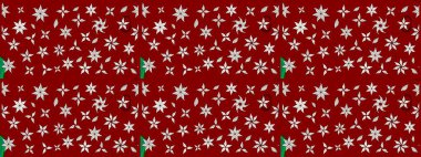 Küçük çiçekteki sevimli çiçek deseni. Kırmızı renkte çiçekler. Raster illüstrasyonu.