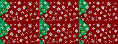 Çiçek ve yapraklı çiçek deseni. Küçük çiçekli şirin bir desen. Raster illüstrasyonu.