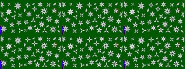 Çiçek yeşili eskiz deseni. Raster çiçek izi. Klasik taslak çizimi. Raster Yumuşak kumaş deseni.