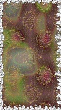 Raster illüstrasyonunda kusursuz çiçek deseni. Renkli Bahar Temalı Kusursuz Arkaplan. Düz Çiçek Elementleri Tasarımı. Kahverengi renkte çiçekler.