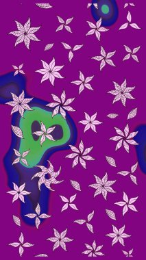 Raster illüstrasyonu. Mor renkli bir papatya deseni. Mor renklerde.